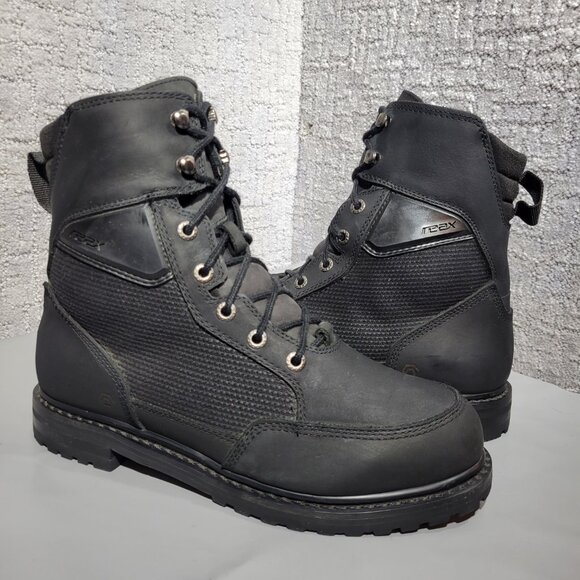 Reax Tasker Men's Size 10.5 US Black Leather Lace up Motorcycle Boots REXB1-BZ - Picture 7 of 10